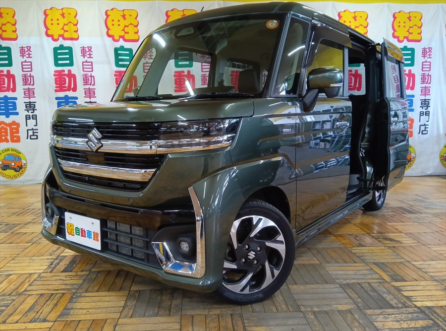 スペーシアカスタム ハイブリッドＸＳ　全方位モニターナビ　スズキコネクト 4WD