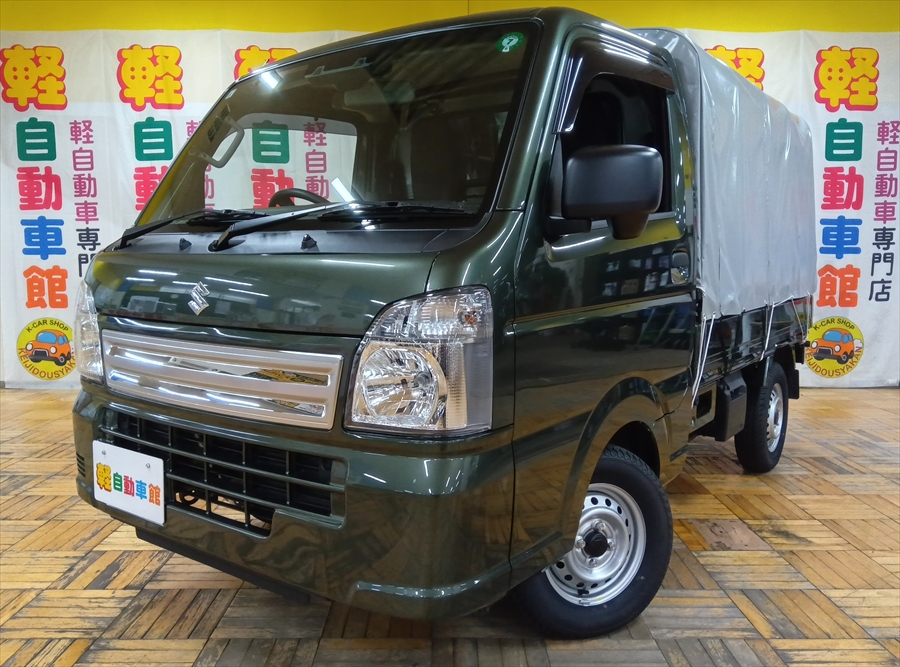 キャリイトラック ＫＣエアコン・パワステ　デュアルカメラブレーキサポート　幌付き 4WD