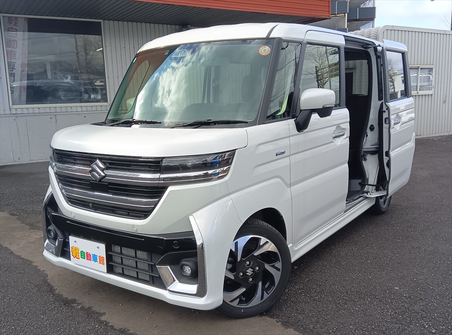 スペーシアカスタム ハイブリッドＸＳ 全方位モニター付純正ナビTV スズキコネクト 4WD