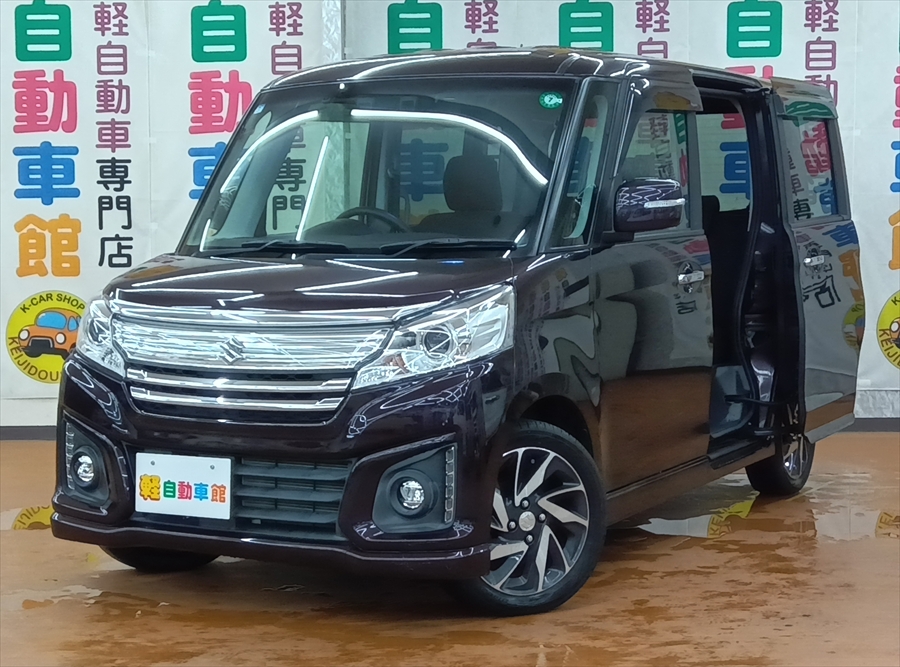 スペーシアカスタム XS ターボ デュアルカメラブレーキサポート 社外ナビ・TV バックモニター 4WD