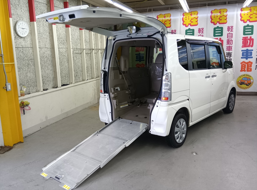 N-BOX+ G・Lパッケージ 福祉車両 車椅子仕様スローパー 純正ナビTV バックカメラ 4WD