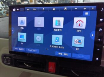 ムーヴキャンバス ストライプスＧターボ　純正9インチナビＴＶ　パノラマモニター 4WD