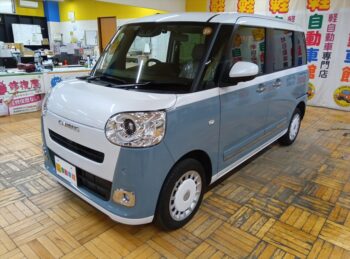 ムーヴキャンバス ストライプスＧターボ　純正9インチナビＴＶ　パノラマモニター 4WD