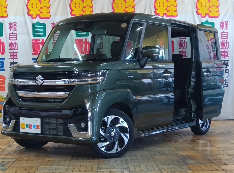 スペーシアカスタム ハイブリッドＸＳ　全方位モニター　純正９インチナビ　ＴＶ　スズキコネクト 4WD