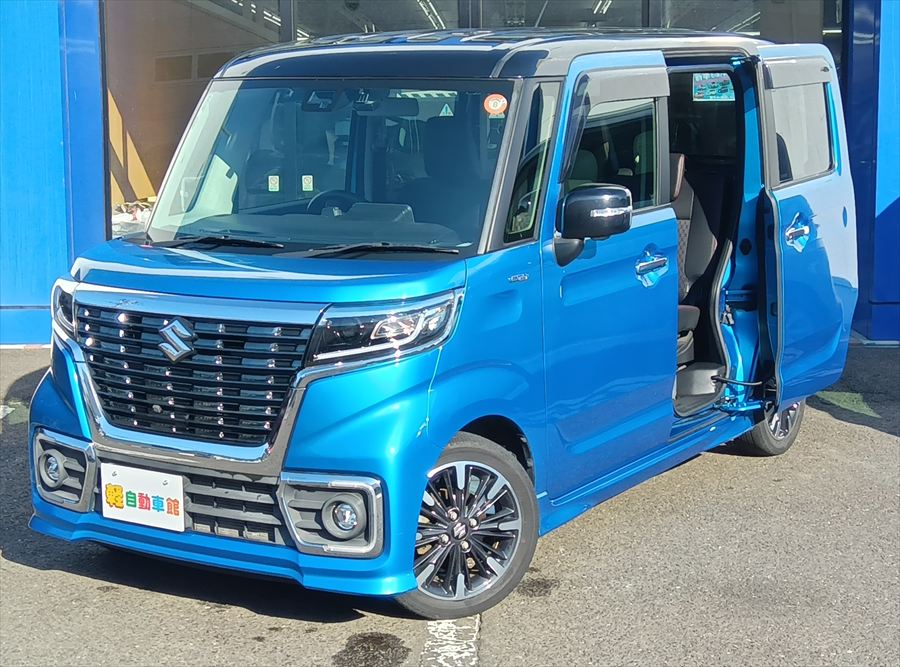 スペーシアカスタム ハイブリットＸＳ ターボ 純正８インチナビＴＶ・全方位モニターパッケージ