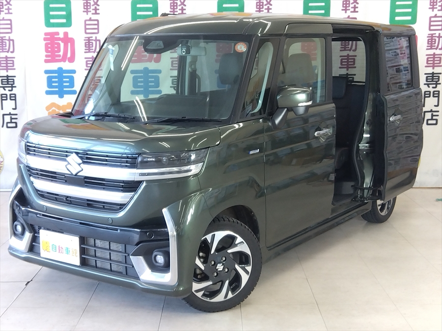 スペーシアカスタム ハイブリッドXS 全方位モニター付純正ナビTVスズキコネクト対応通信機装着車　4WD