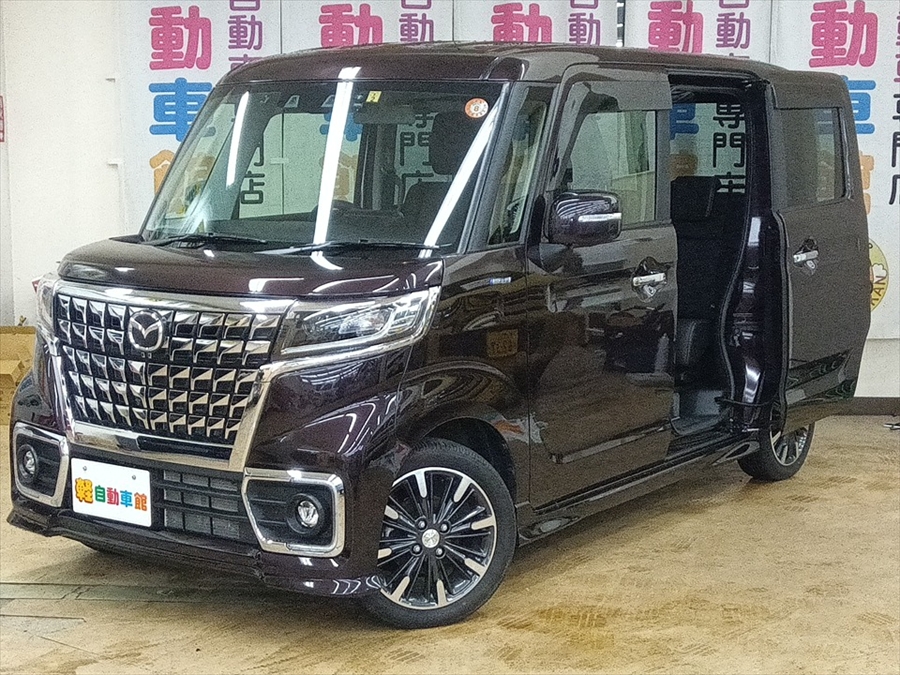 フレアワゴン カスタムスタイル ハイブリッドXT ターボ 全方位モニター 純正ナビTV 4WD