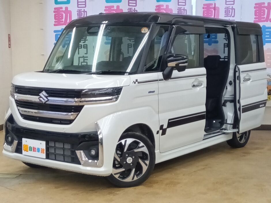 スペーシアカスタム ハイブリッドXSターボ 全方位モニター付純正9インチナビTV スズキコネクト 4WD