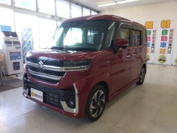 スペーシアカスタム ハイブリッドXSターボ　全方位モニター純正9インチナビTVスズキコネクト　4WD