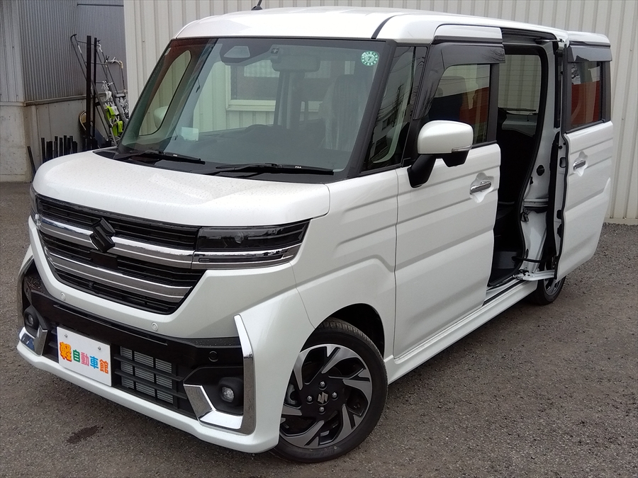 スペーシアカスタム ハイブリッドＸＳ 全方位モニター付純正9インチナビ・ＴＶ・スズキコネクト 現行型 4WD