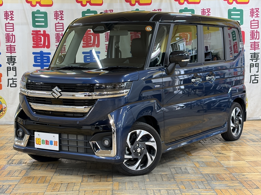 スペーシアカスタム ハイブリッドXSターボ 全方位モニター付純正9インチナビ TV スズキコネクト 4WD