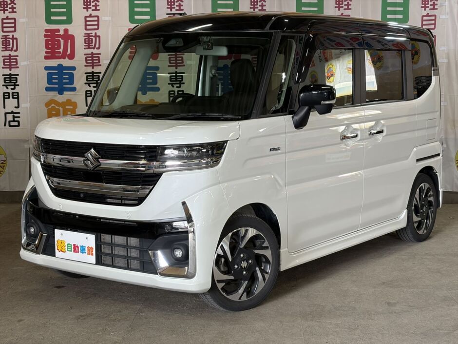 スペーシアカスタム ハイブリッドＸＳ　ＴＢ　全方位ミニター　純正９インチナビ・ＴＶ・スズキコネクト 4WD