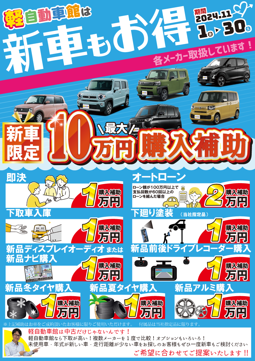 202411新車限定10万円購入補助